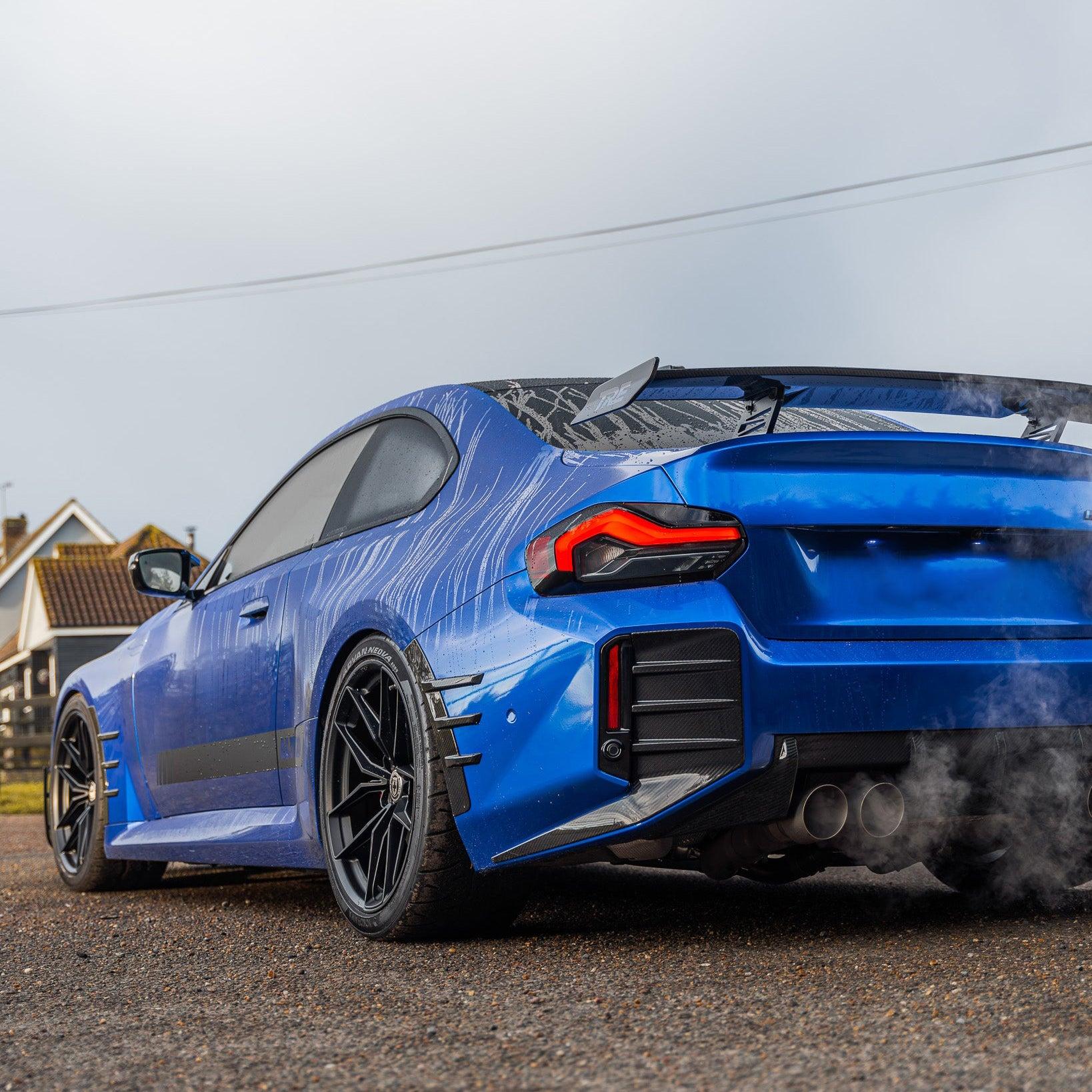 BMW M2 G87 DTD V1 STYLE DRY CARBON FIBER REAR BUMPER INSERTS-DARKTRACE DESIGN-DARKTRACE DESIGN