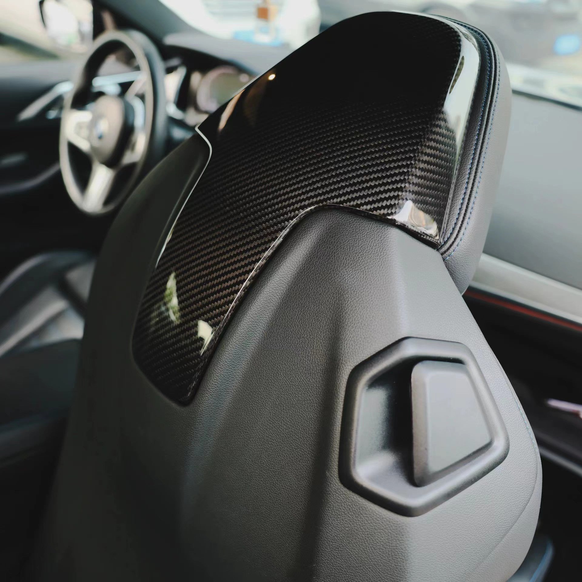 BMW M2/M3/M4/X3M/X4M G80/G81/G82/G83/G87/F97/F98 DRY CARBON FIBER SEAT BACK COVERS-DARKTRACE DESIGN-DARKTRACE DESIGN