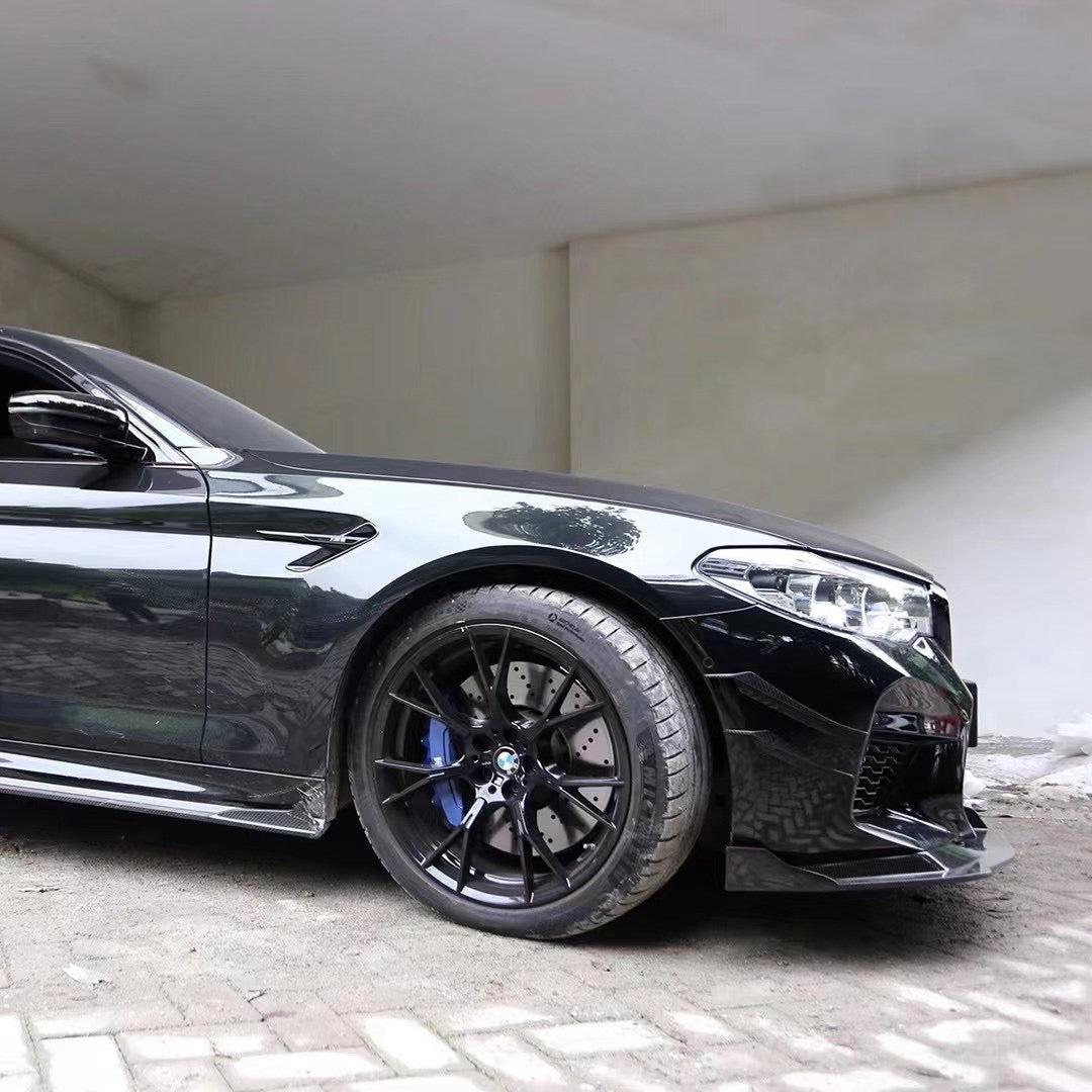 BMW M5 F90 DRY CARBON FIBER FRONT WIND KNIVES-DARKTRACE DESIGN-DARKTRACE DESIGN