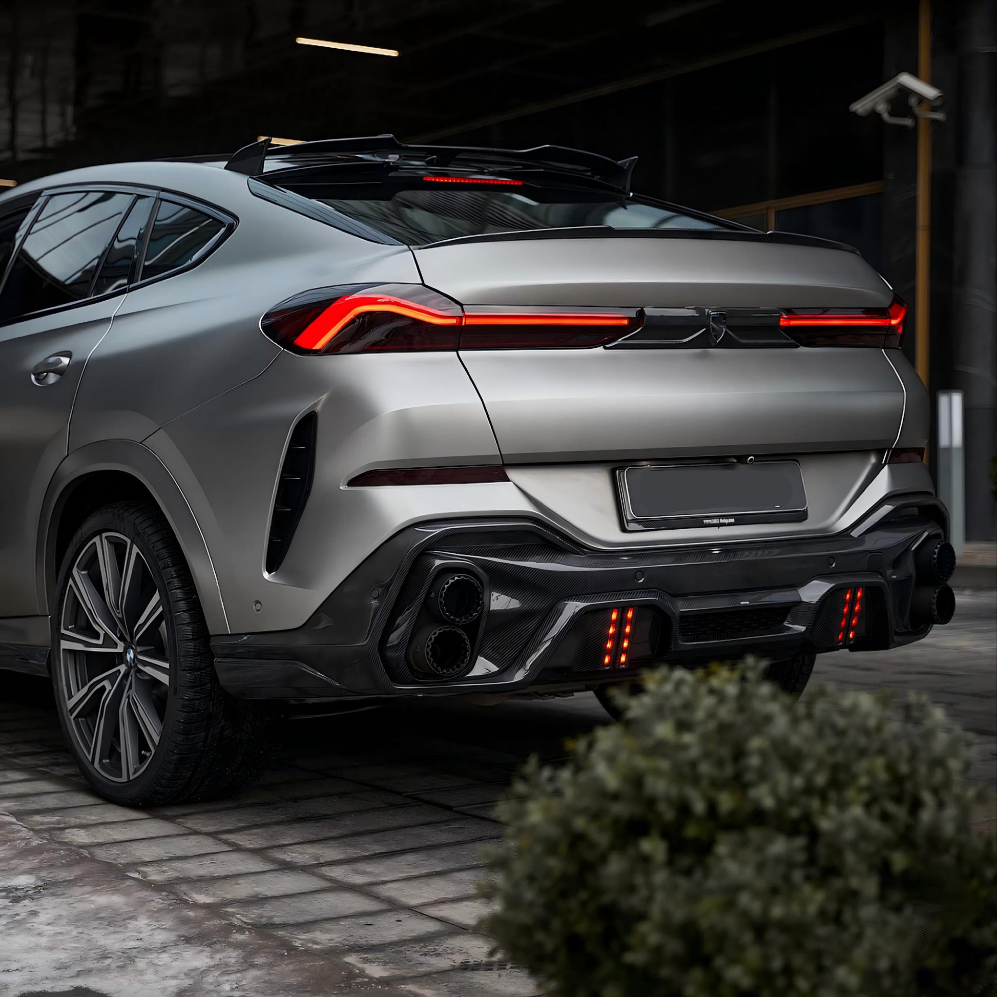 BMW X6 M50i G06 PRE-LCI CARBON FIBER REAR LIP + EXHAUST TIPS-DARKTRACE DESIGN-DARKTRACE DESIGN