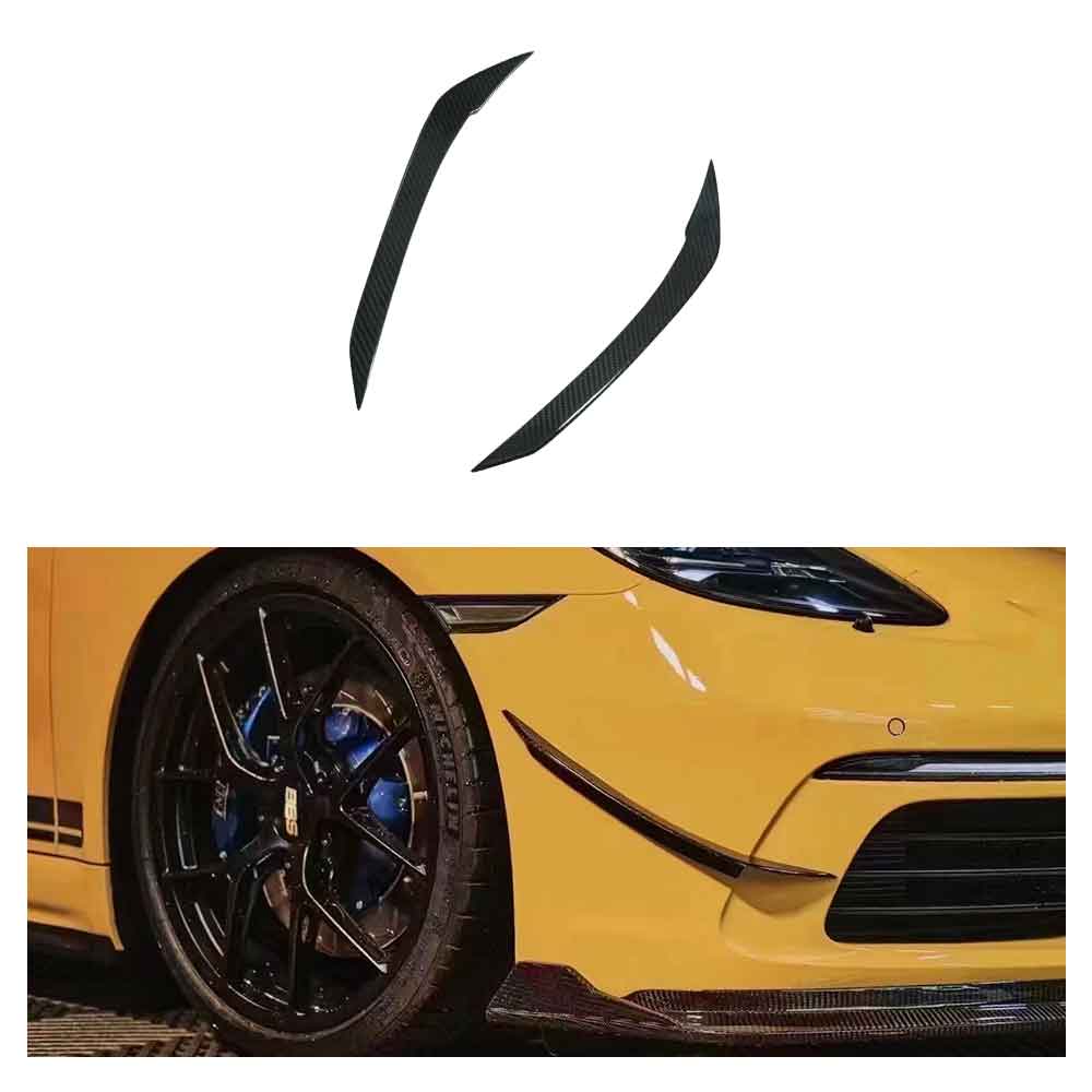 PORSCHE 718 DRY CARBON FIBER FRONT WIND KNIVES-DARKTRACE DESIGN-DARKTRACE DESIGN