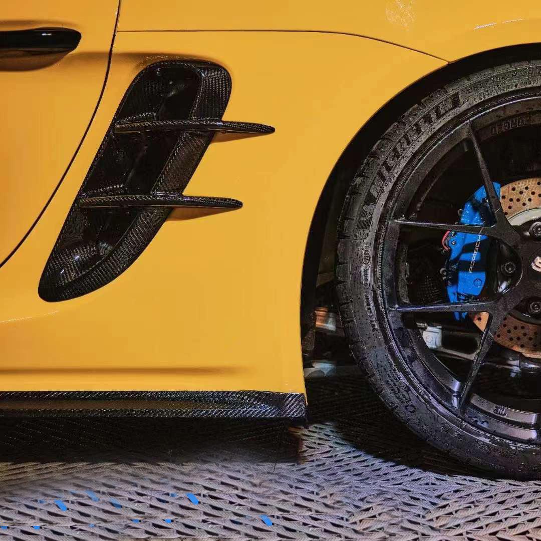 PORSCHE 718 OEM+ STYLE DRY CARBON FIBER SIDE VENTS-DARKTRACE DESIGN-DARKTRACE DESIGN
