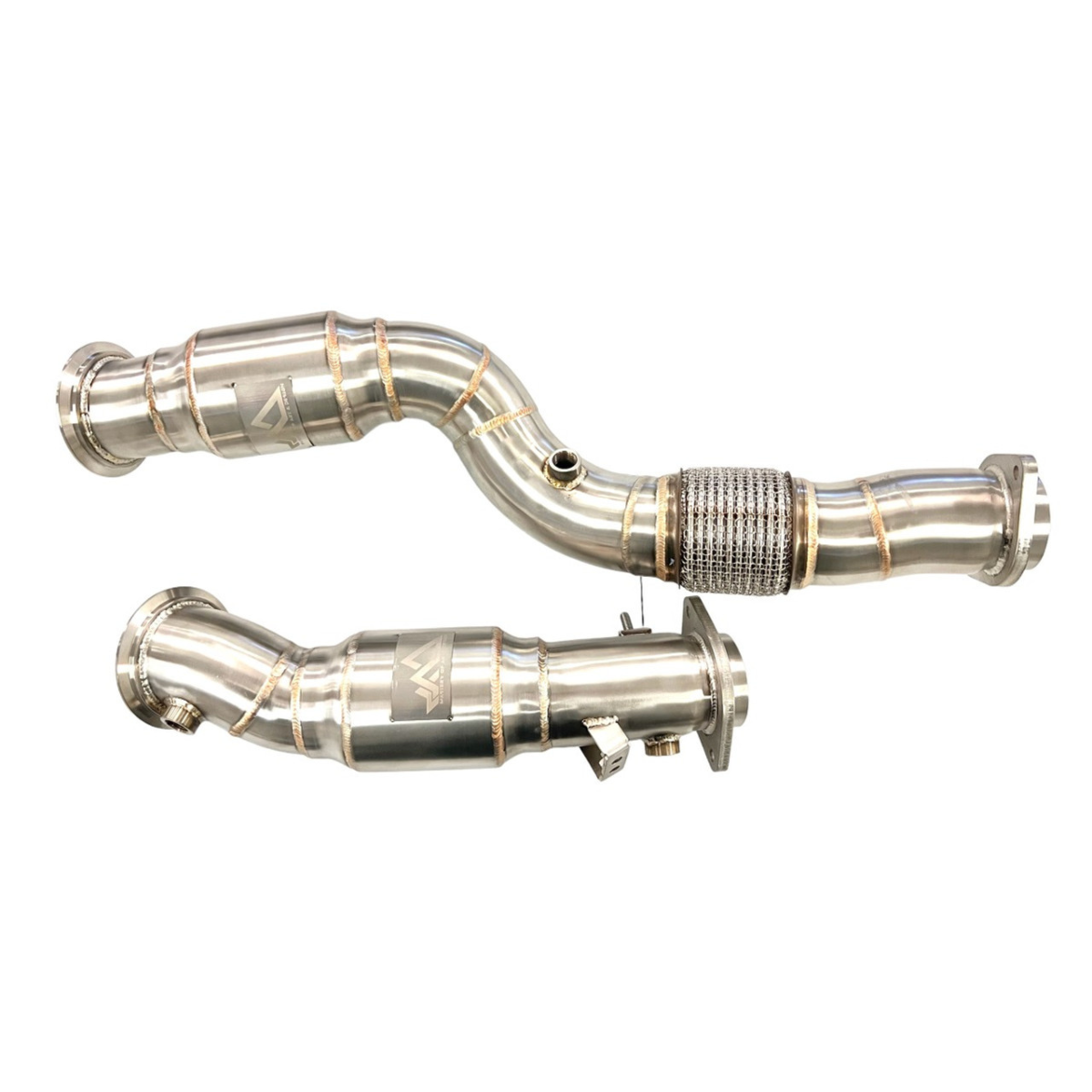 MAD_BMW_M2C_M3_M4_S58_Resonated_Downpipes_W_Flex_Section_1