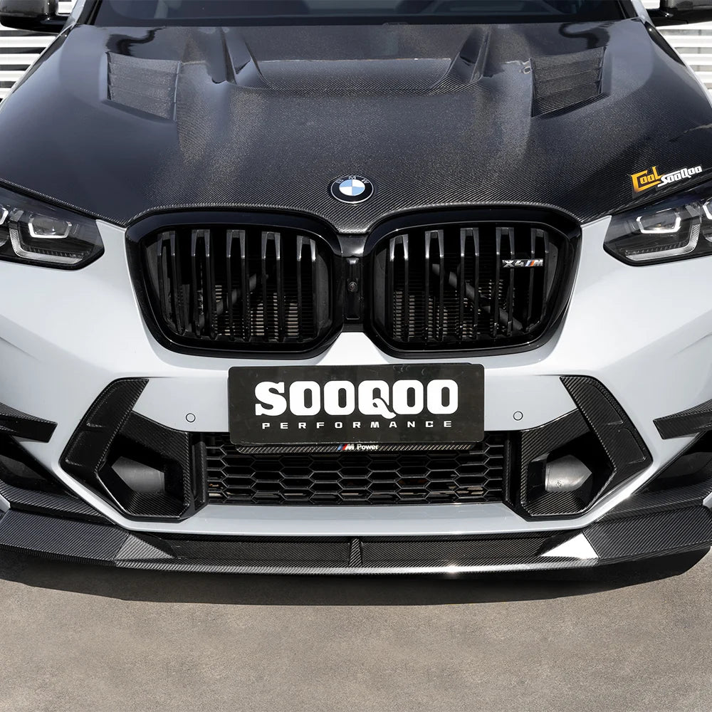 SOOQOO V2 BMW X3M X4M F97 F98 LCI Front Lip In Prepreg Carbon Fiber