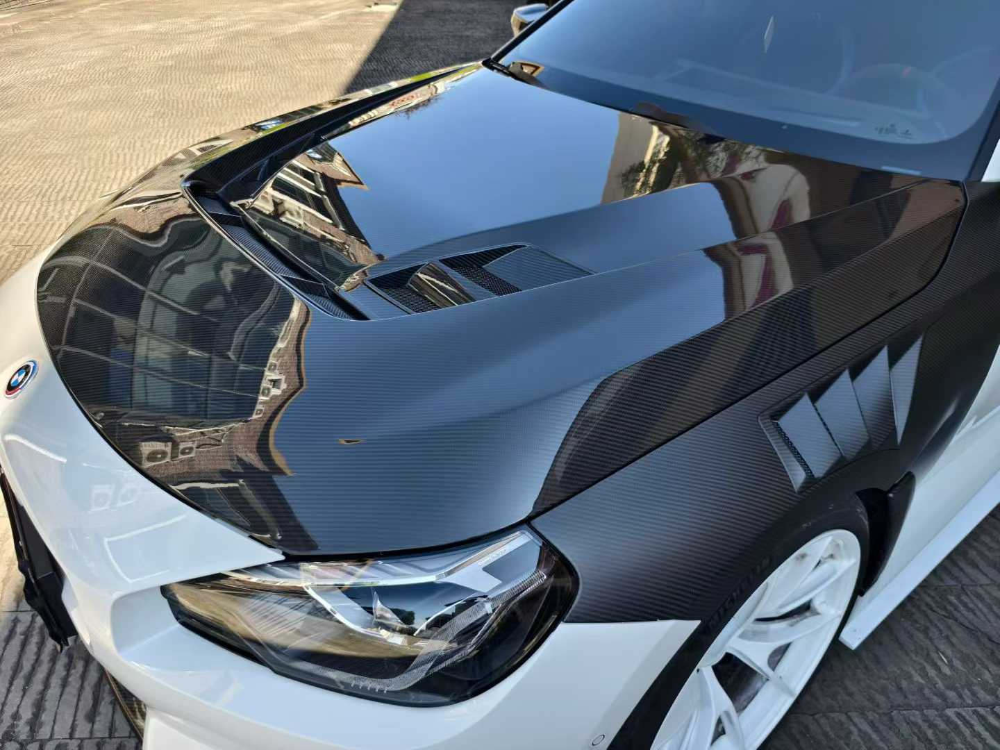 BMW M2 G87 DTD V2 STYLE DRY CARBON FIBER HOOD