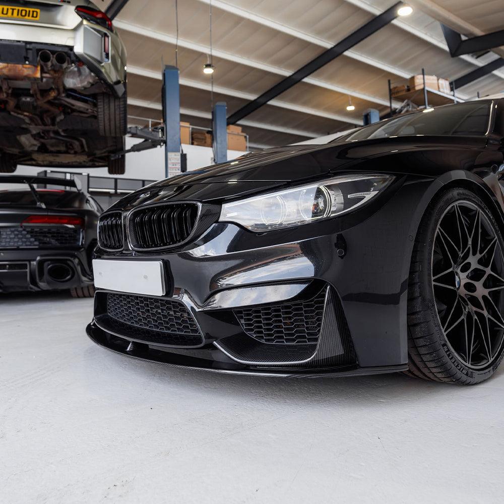 BMW M3/M4 F80/F82/F83 MP STYLE DRY CARBON FIBER FRONT LIP ANGLES-DARKTRACE DESIGN-DARKTRACE DESIGN