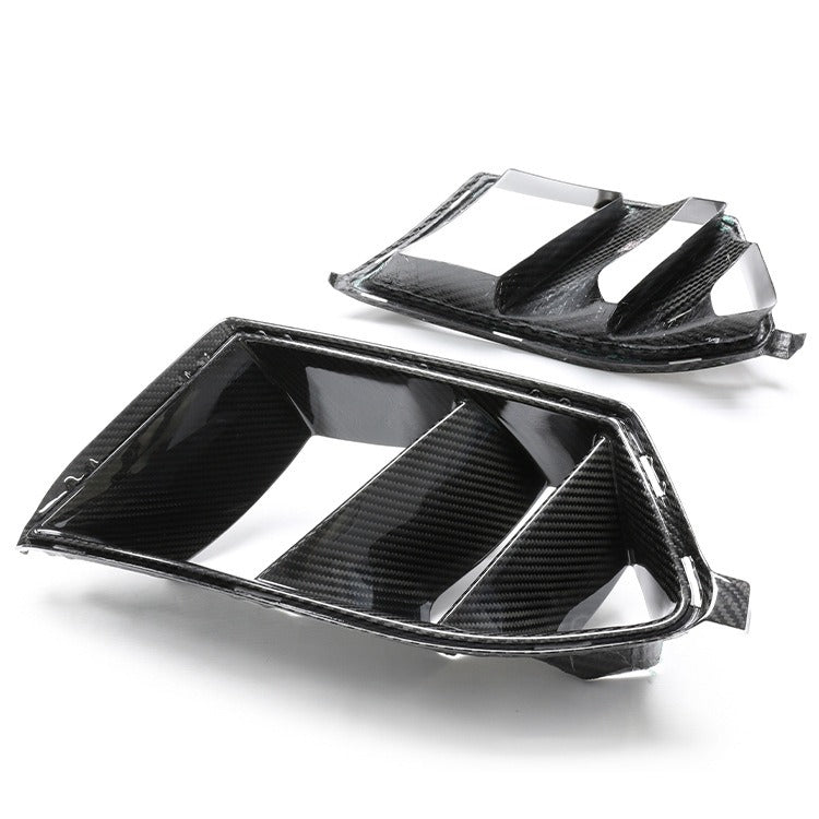 BMW M3/M4 G80/G81/G82/G83 DOUBLE FIN DRY CARBON FIBER FRONT BUMPER VENTS-DARKTRACE DESIGN-DARKTRACE DESIGN