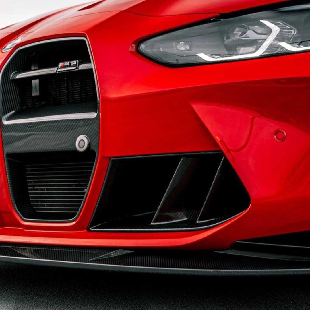 BMW M3/M4 G80/G81/G82/G83 DOUBLE FIN DRY CARBON FIBER FRONT BUMPER VENTS-DARKTRACE DESIGN-DARKTRACE DESIGN