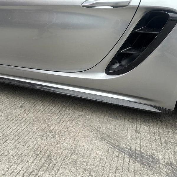 PORSCHE 718 DRY CARBON FIBER SIDE SKIRTS-DARKTRACE DESIGN-DARKTRACE DESIGN