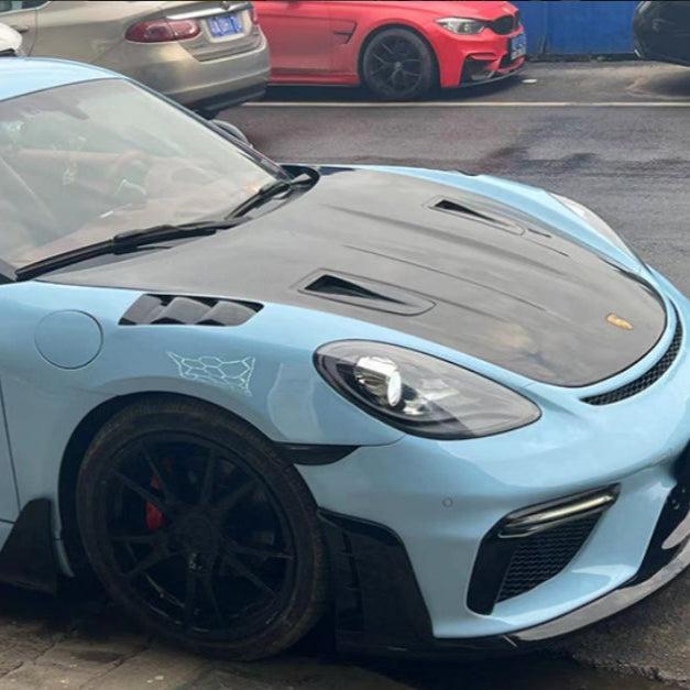 PORSCHE 718 GT4RS STYLE DRY CARBON FIBER HOOD-DARKTRACE DESIGN-DARKTRACE DESIGN