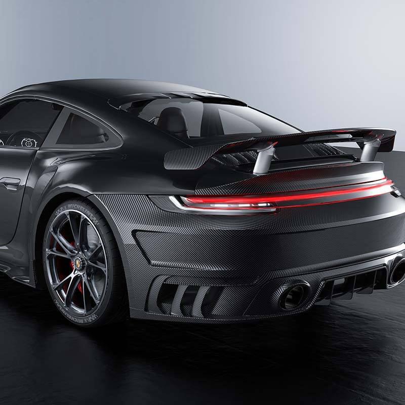 PORSCHE 911 992.1 TURBO S DRY CARBON FIBER ROOF SPOILER-DARKTRACE DESIGN-DARKTRACE DESIGN